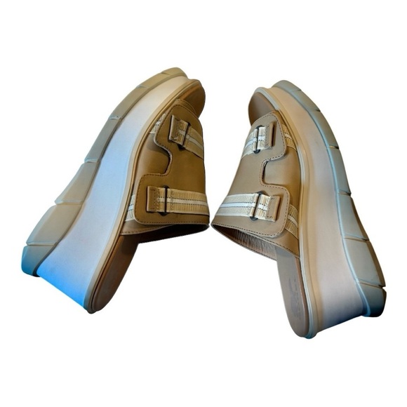 SOREL Joanie III Slide Sandals in Neutral Beige White Platforms Comfort Size 8.5 - Picture 7 of 16